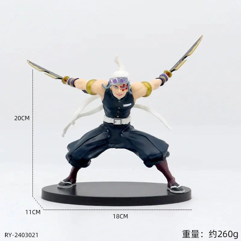 Demon Slayer Action Figures Tanjirou Nezuko Zenitsu Kanroji Mitsuri Muichirou Uzui Anime Figurines