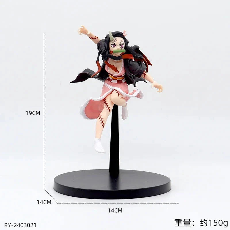 Demon Slayer Action Figures Tanjirou Nezuko Zenitsu Kanroji Mitsuri Muichirou Uzui Anime Figurines
