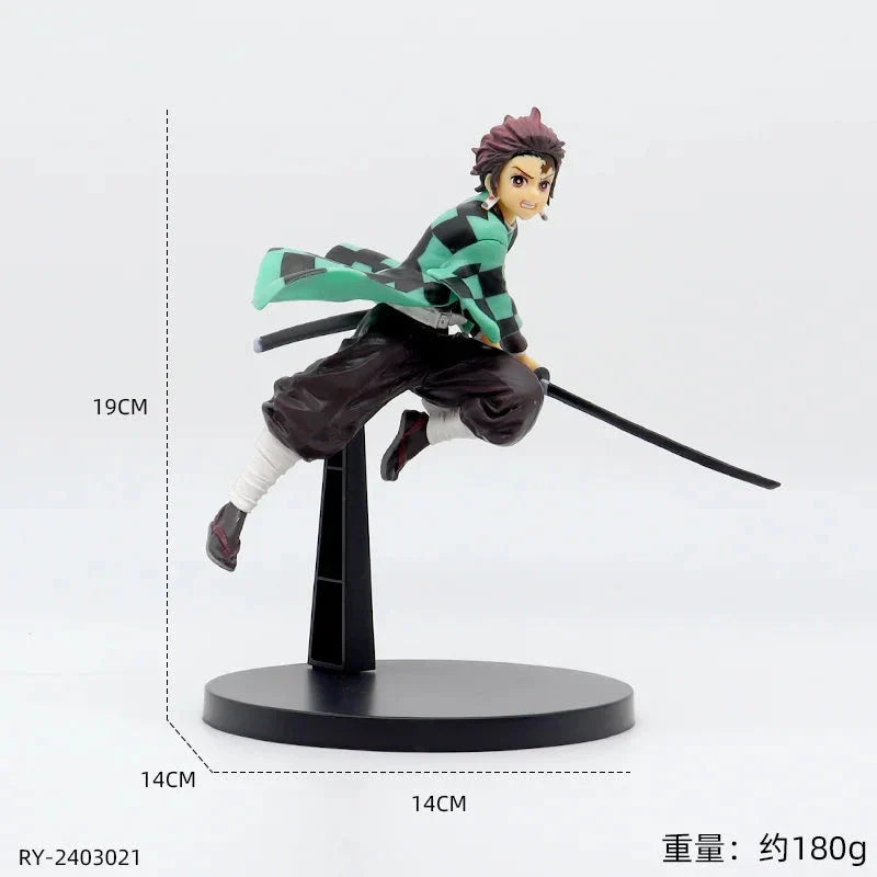 Demon Slayer Action Figures Tanjirou Nezuko Zenitsu Kanroji Mitsuri Muichirou Uzui Anime Figurines