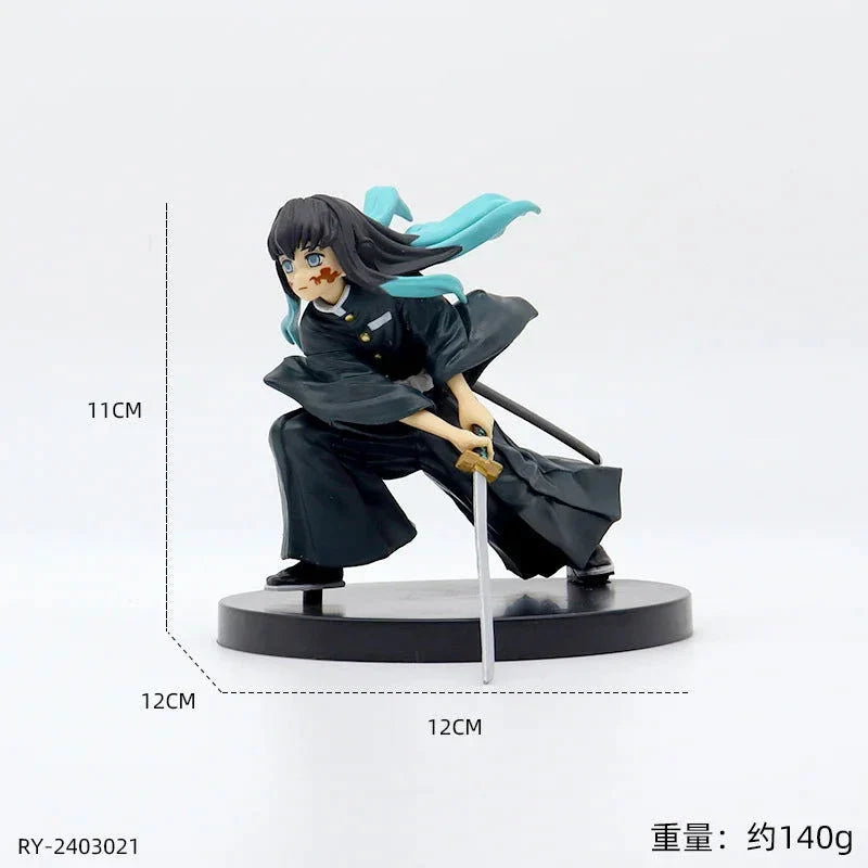 Demon Slayer Action Figures Tanjirou Nezuko Zenitsu Kanroji Mitsuri Muichirou Uzui Anime Figurines