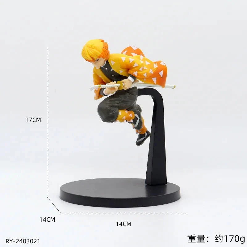 Demon Slayer Action Figures Tanjirou Nezuko Zenitsu Kanroji Mitsuri Muichirou Uzui Anime Figurines